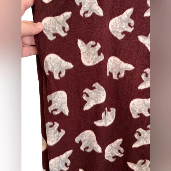 Stafford Sleep Pants Maroon Color with White Polar Bears Size XL - Picture 2 of 10
